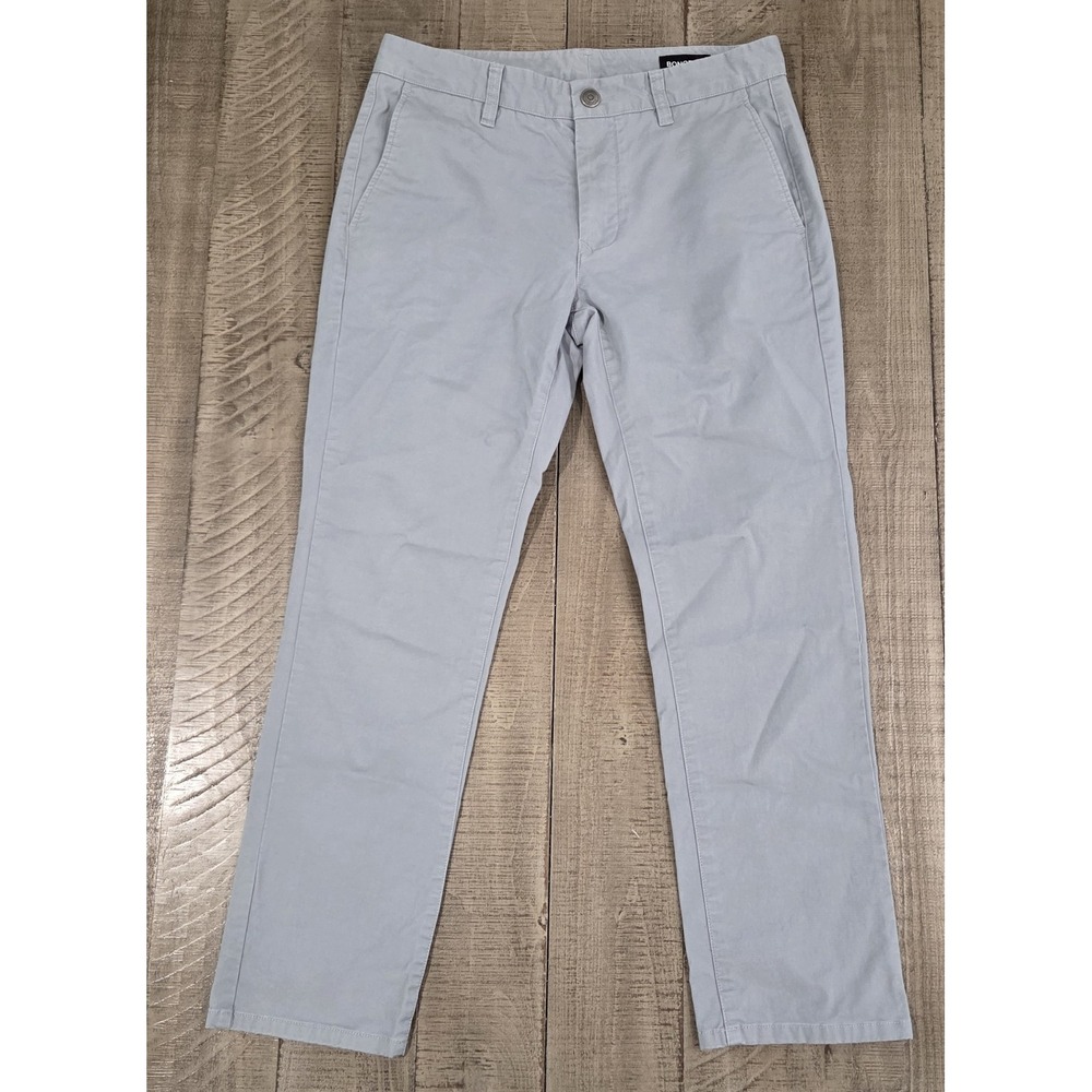 Bonobos Gray Cotton Twill Chino Pants Tailored Flat Front Tapered 30x25